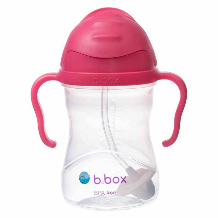 Bidon ze słomką 240 ml, malinowy