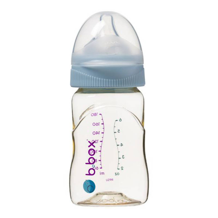 Butelka ze smoczkiem do karmienia niemowląt wykonana z PPSU, 180 ml, błękit