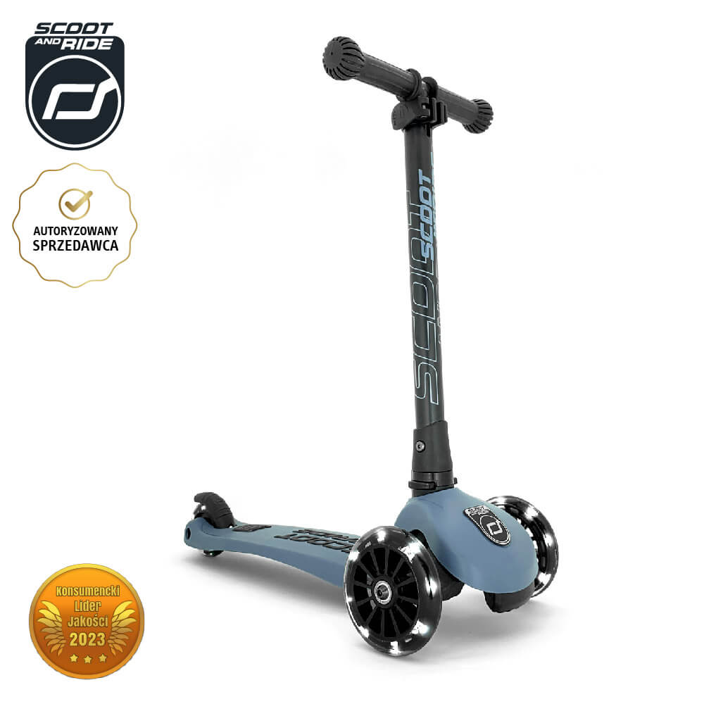 Highwaykick 3 LED Hulajnoga składana ze świecącymi kółkami 3+ Steel