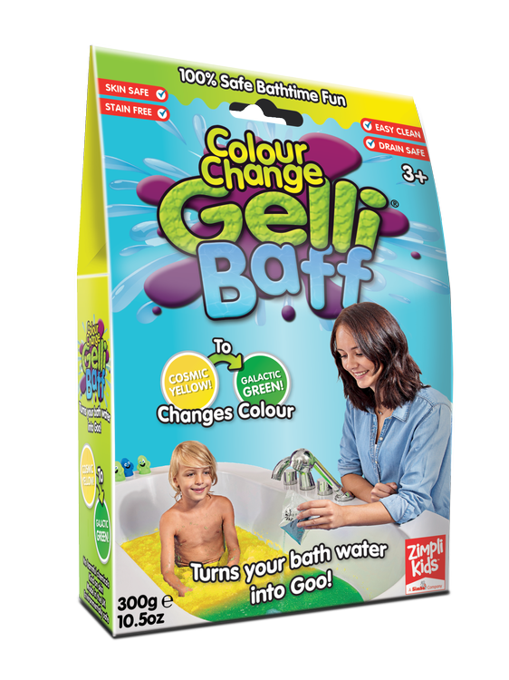 Magiczny proszek do kąpieli, Gelli Baff Colour Change, kosmiczny żółty, 3+