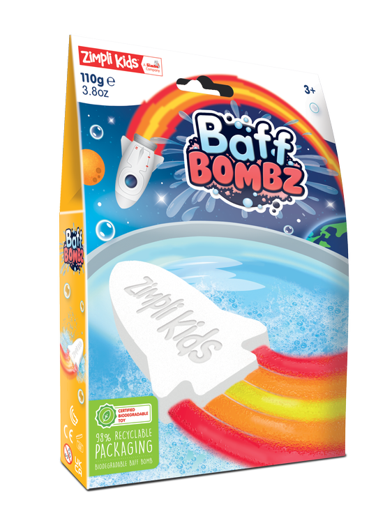 Rakieta do kąpieli zmieniająca kolor wody, Rainbow Baff Bombz, 3+