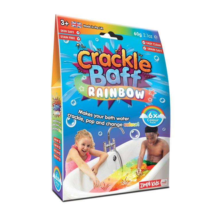 Strzelający proszek do kąpieli Crackle Baff Colours 6 użyć 6 kolorów 3+