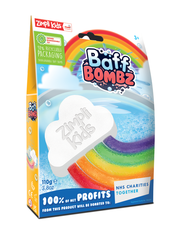 Tęczowa chmurka do kąpieli zmieniająca kolor wody, Rainbow Baff Bombz, 3+