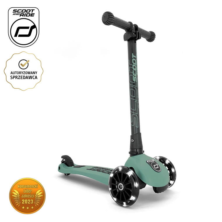 Highwaykick 3 LED Hulajnoga składana ze świecącymi kółkami 3+ Forest