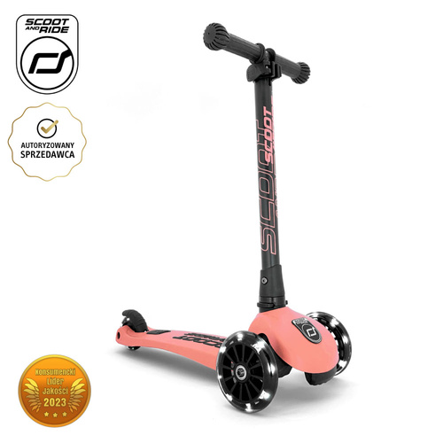 Highwaykick 3 LED Hulajnoga składana ze świecącymi kółkami 3+ Peach