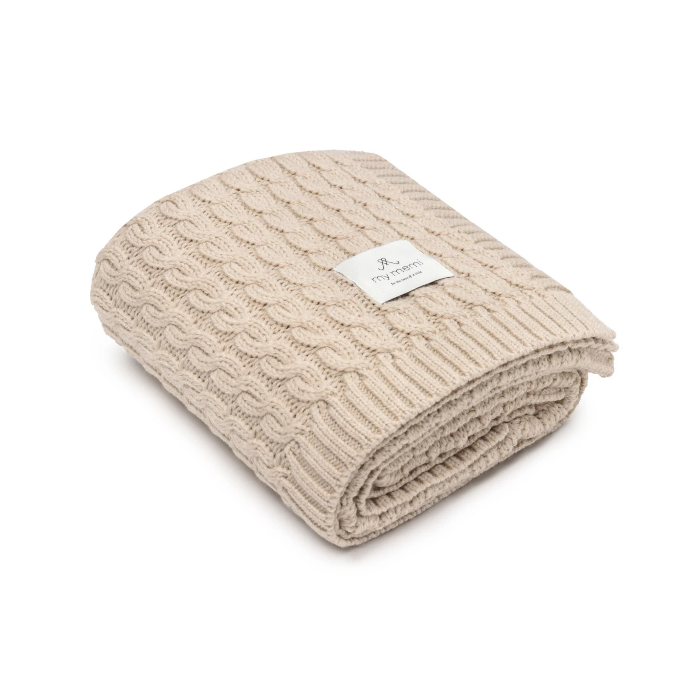 Ciepły kocyk ze 100% wełny merino warm beige - premium collection