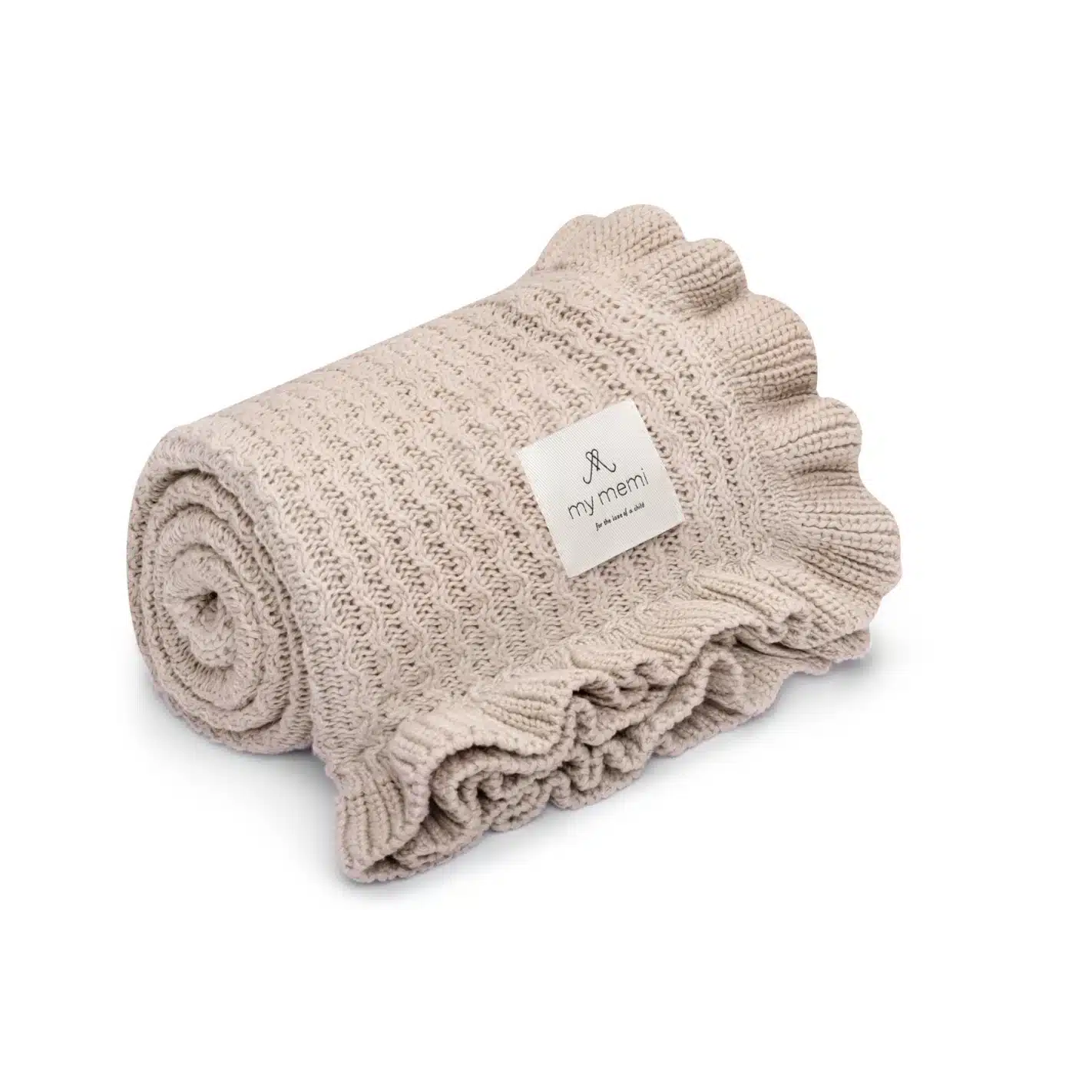 Kocyk bambusowy z falbanką 85x105 light beige